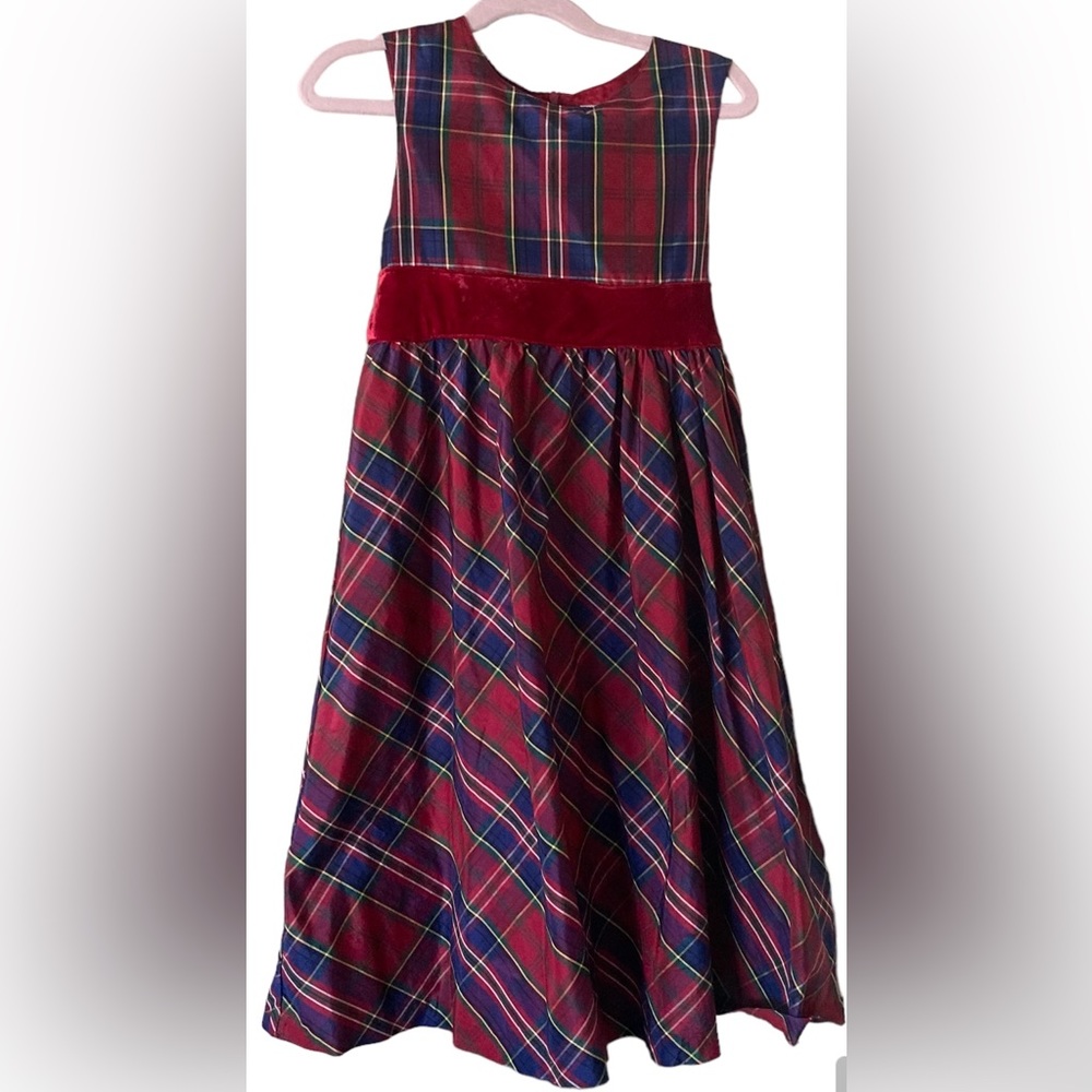 Gymboree Girls‎ Size 9 Red Blue Yellow Green Plaid Fancy Party Dress
